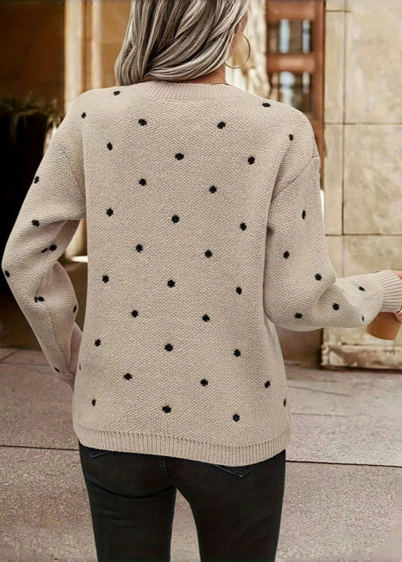 Polira | Women’s Polka Dot Knit Sweater | Playful Texture & Casual Style