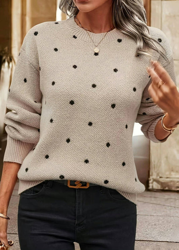 Polira | Women’s Polka Dot Knit Sweater | Playful Texture & Casual Style
