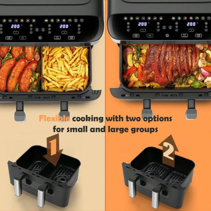12-in-1 Dual Zone Air Fryer with 2-Basket System