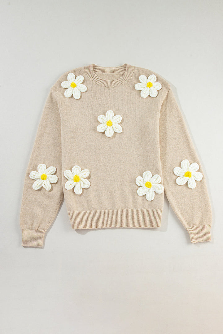 Florell | Women’s Floral Knit Sweater | Subtle Detail & Everyday Layer