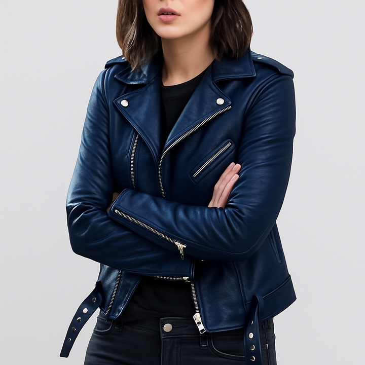 Women's Slim Fit Biker Leather Jacket