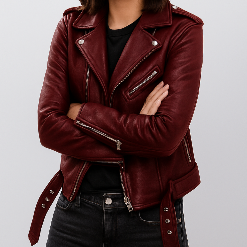 Women's Slim Fit Biker Leather Jacket