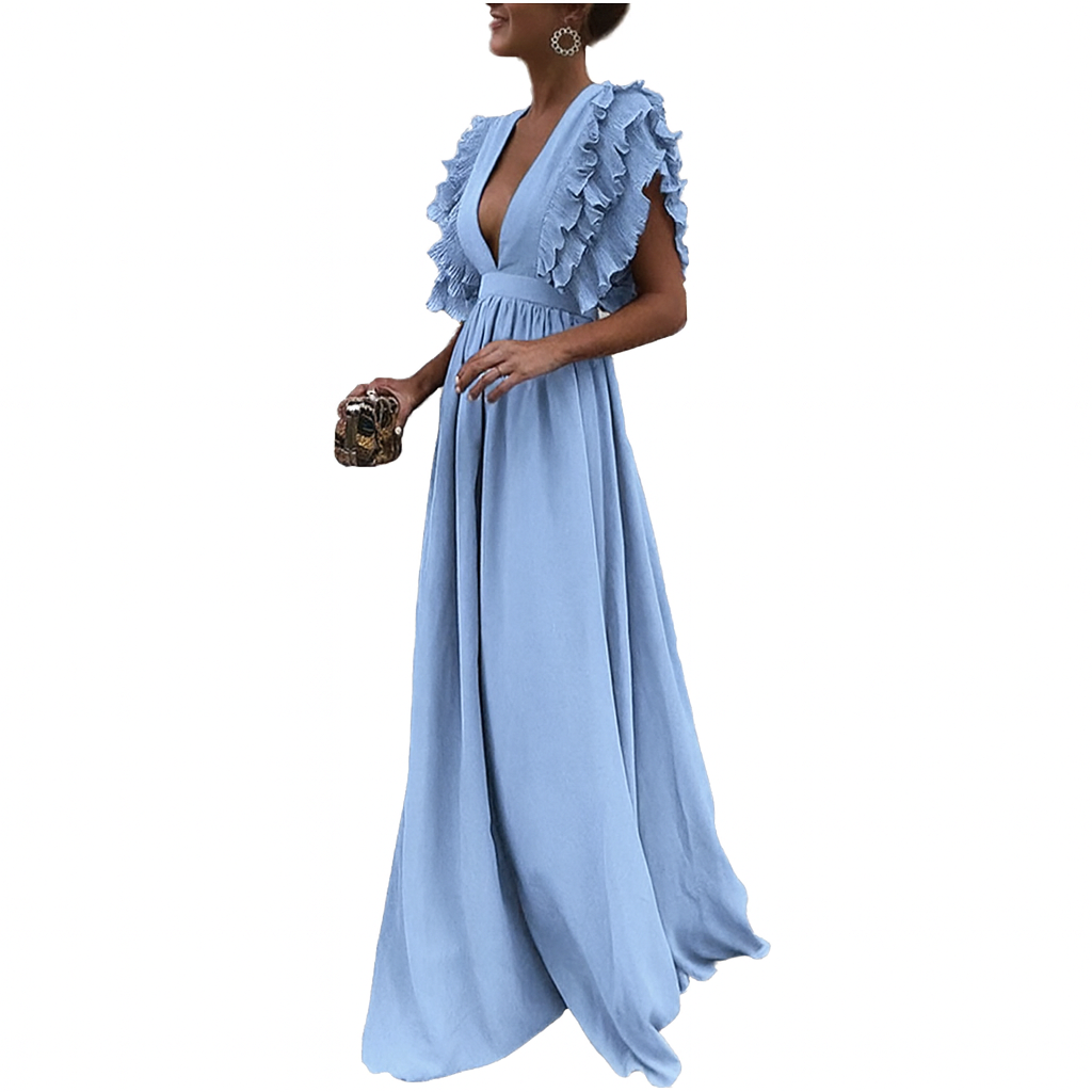 Yale | Women's Deep V-Neck Long Gown | Event
