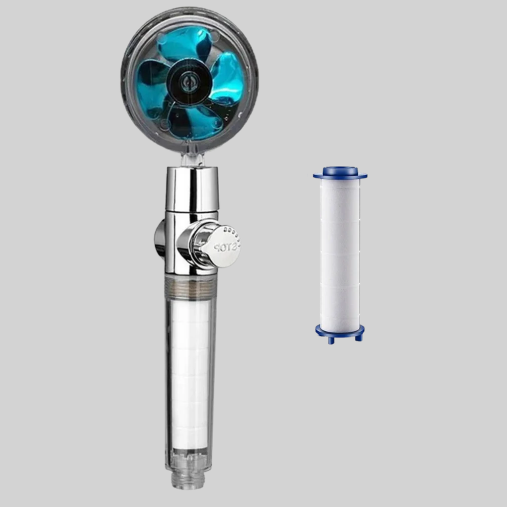 Shower Head with Rotating Propeller  High-Pressure Rain Effect
