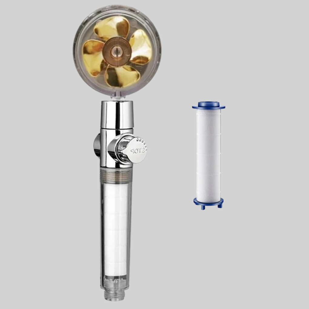 Shower Head with Rotating Propeller  High-Pressure Rain Effect