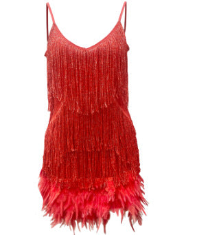 Ximena | Women's Feather Mini Dress