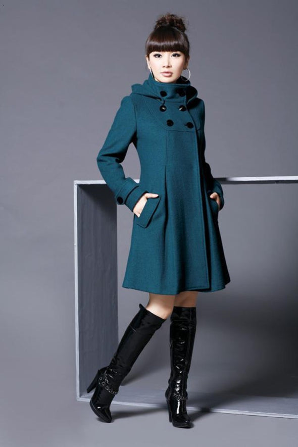 Calisera | Women’s Fit-and-Flare Style Hooded Coat | Elegant Everyday Outerwear