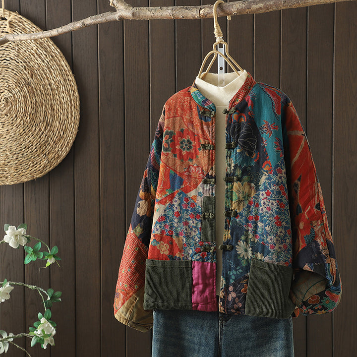 Tarvone | Women’s Print Pocket Detail Blazer | Retro Look & Clean Finish