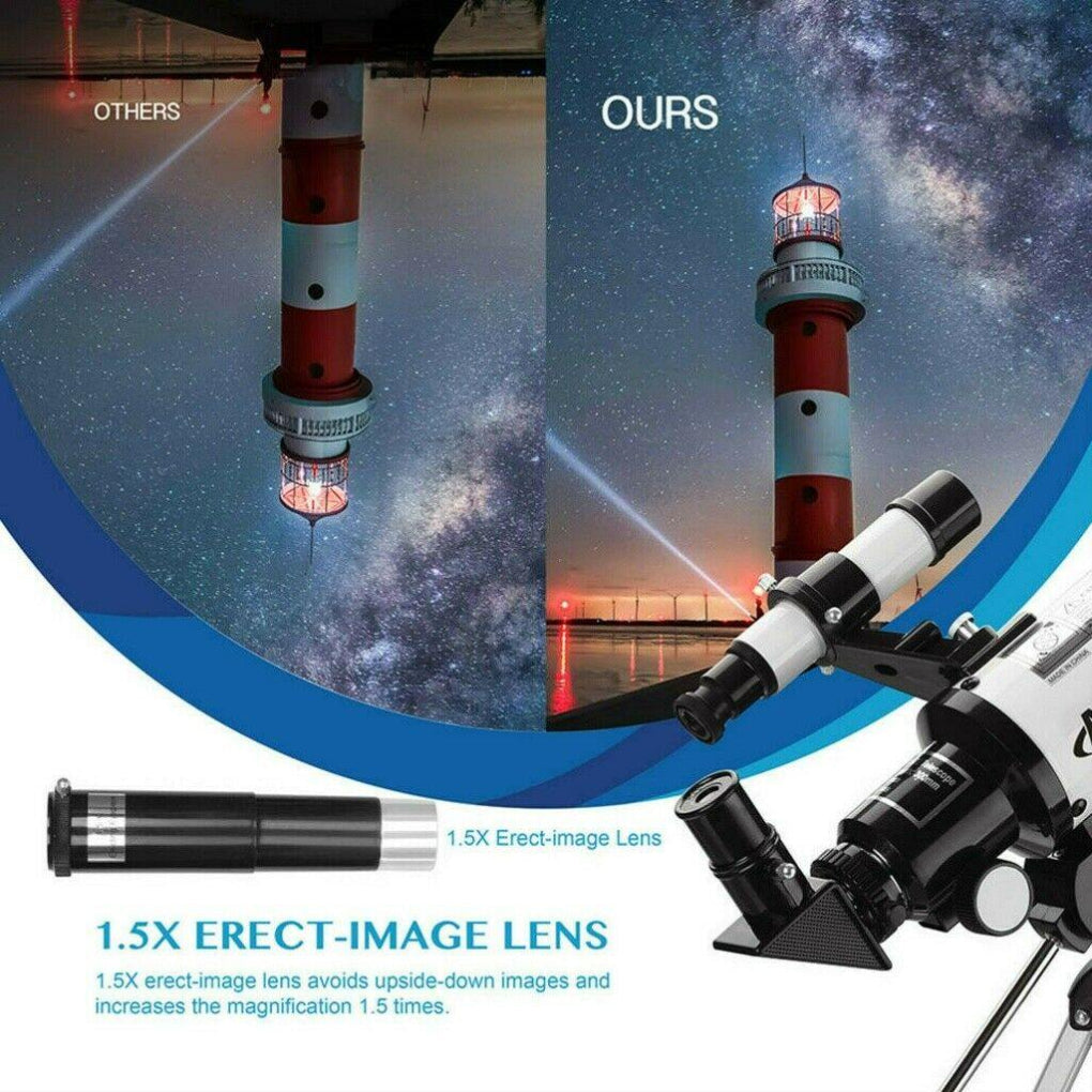 Professional Astronomical 150x Magnification Refracting Telescope 300/70mm With Tripod Phone Adapter 2