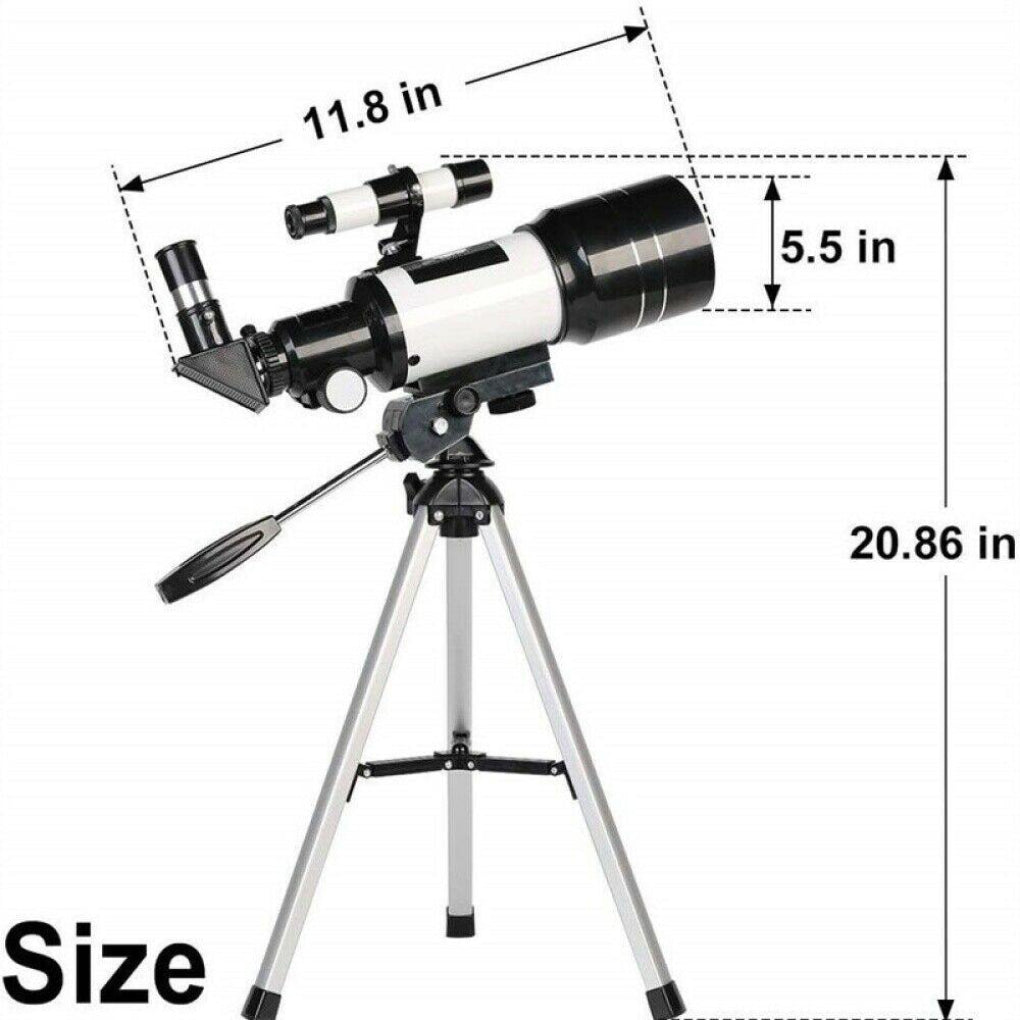 Professional Astronomical 150x Magnification Refracting Telescope 300/70mm With Tripod Phone Adapter 4