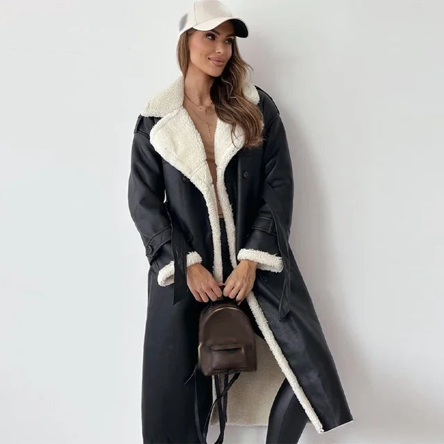 Aluina | Women's Plush Long Coat | Chic