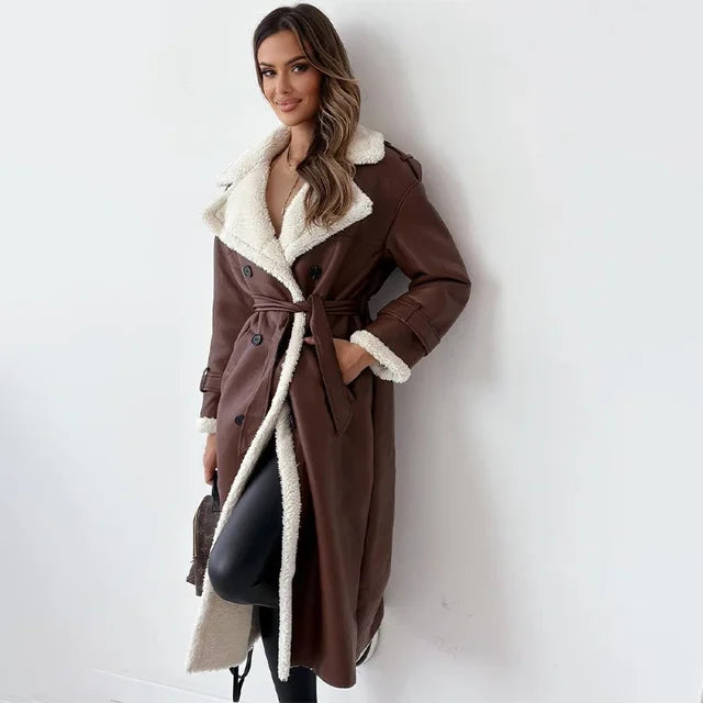 Aluina | Women's Plush Long Coat | Chic