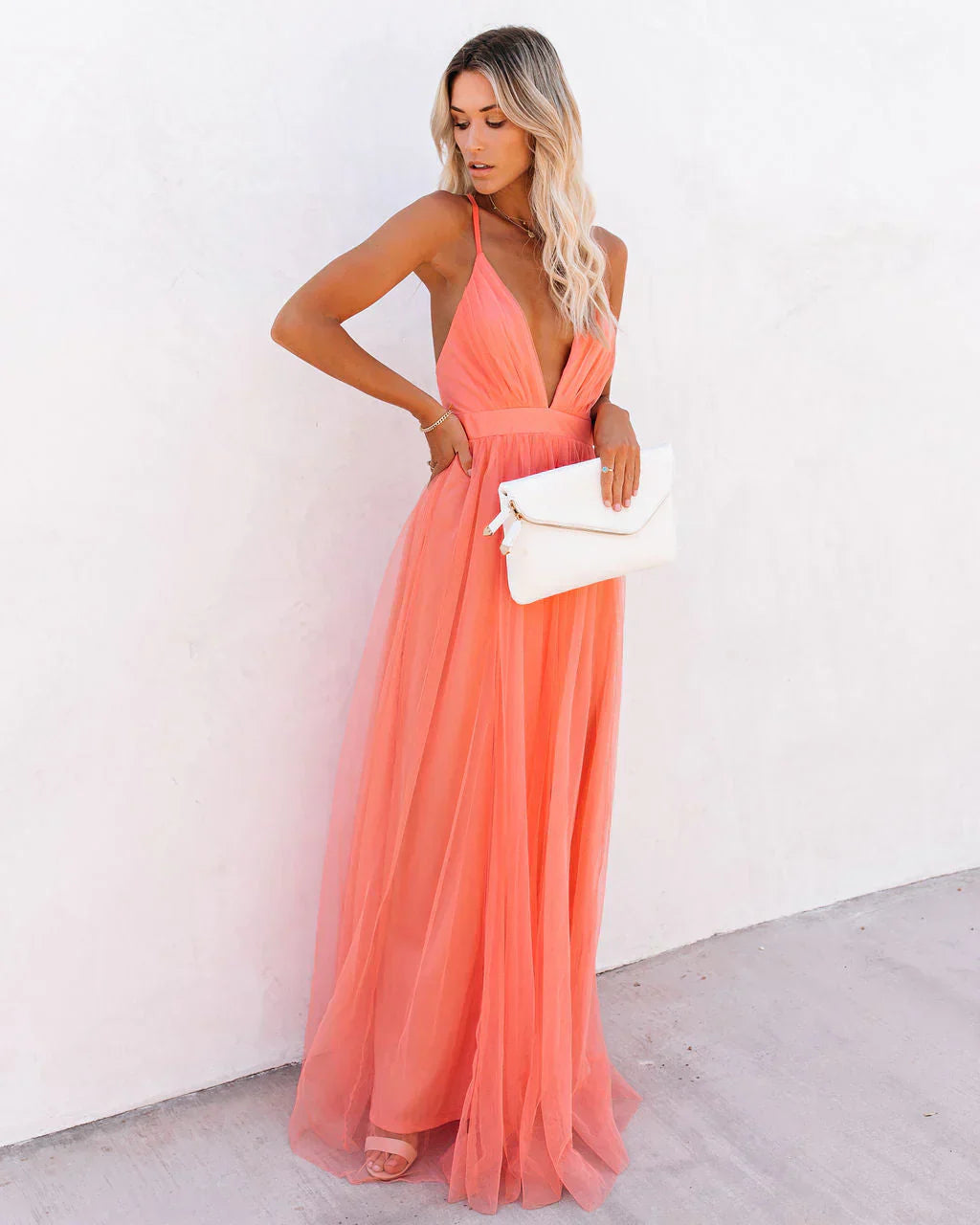 Blobby | Women's Long V-Neck Maxi Dress | Formal