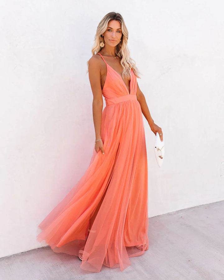Blobby | Women's Long V-Neck Maxi Dress | Formal