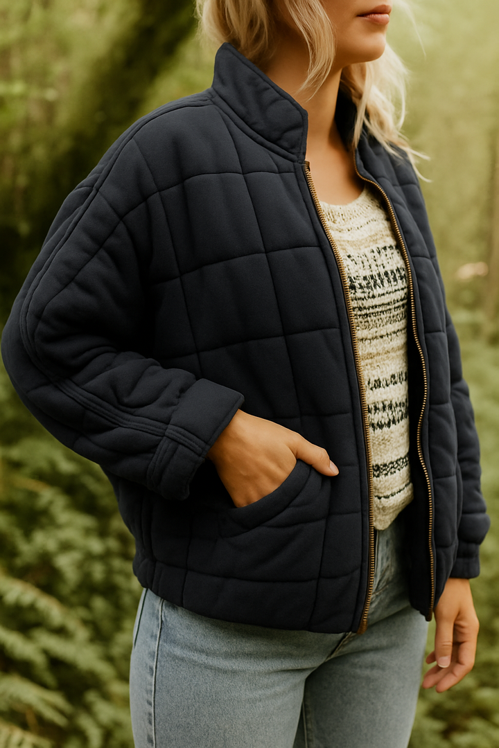 Caitreza | Women’s Quilted Button Jacket | Light Padding & Modern Cut