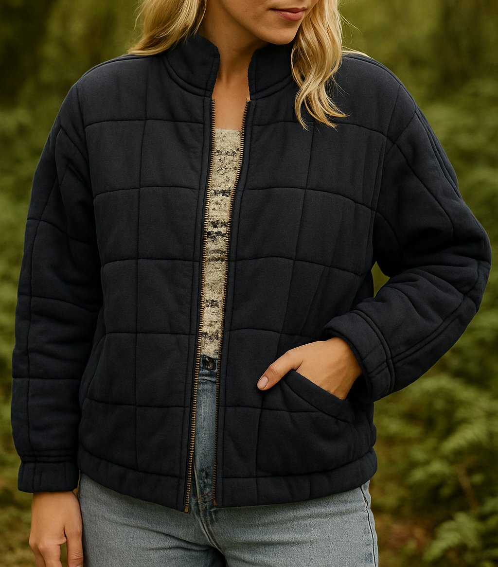 Caitreza | Women’s Quilted Button Jacket | Light Padding & Modern Cut