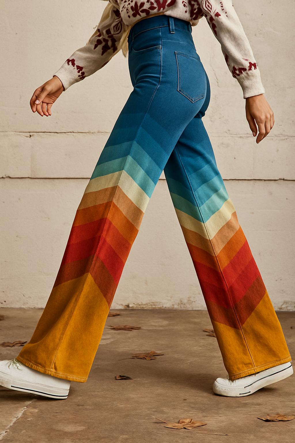 Catlina | Women's Rainbow Lines Pants | Flare