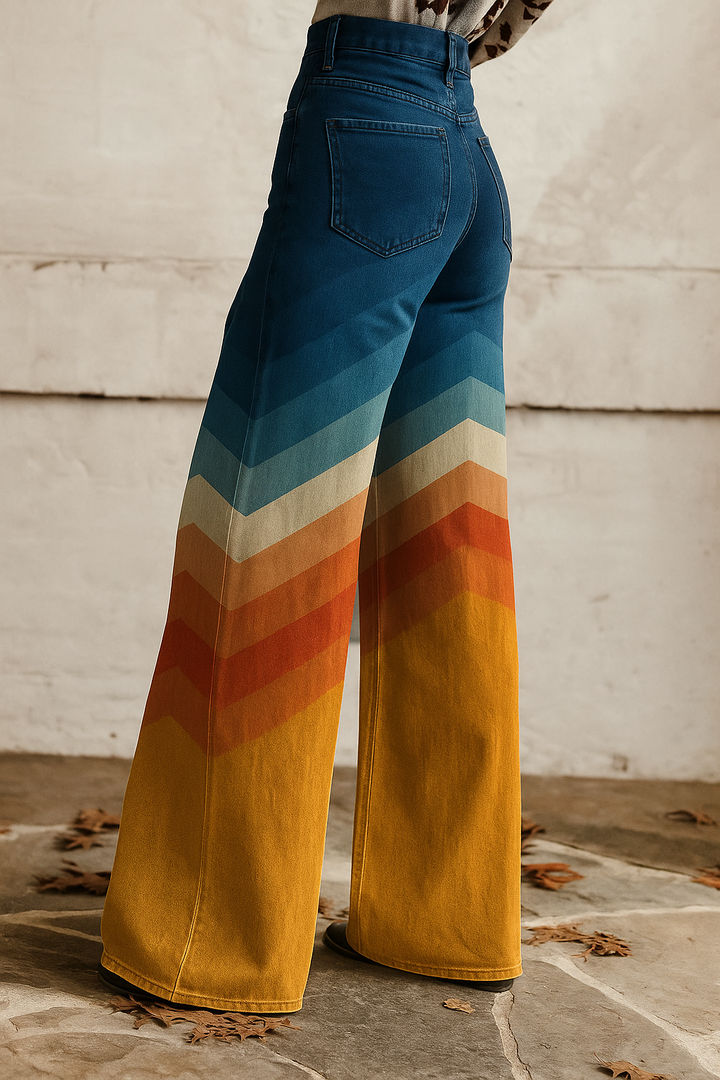 Catlina | Women's Rainbow Lines Pants | Flare