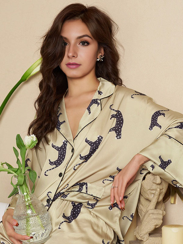 Clariz | Women’s Leopard Dolman Sleeve Pajamas Set | Stylish and Comfortable