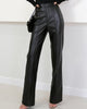Crisette | Women's Leather Style Straight Pants | High Waist