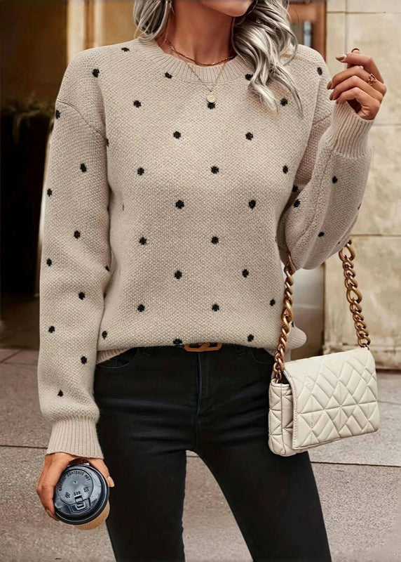 Polira | Women’s Polka Dot Knit Sweater | Playful Texture & Casual Style