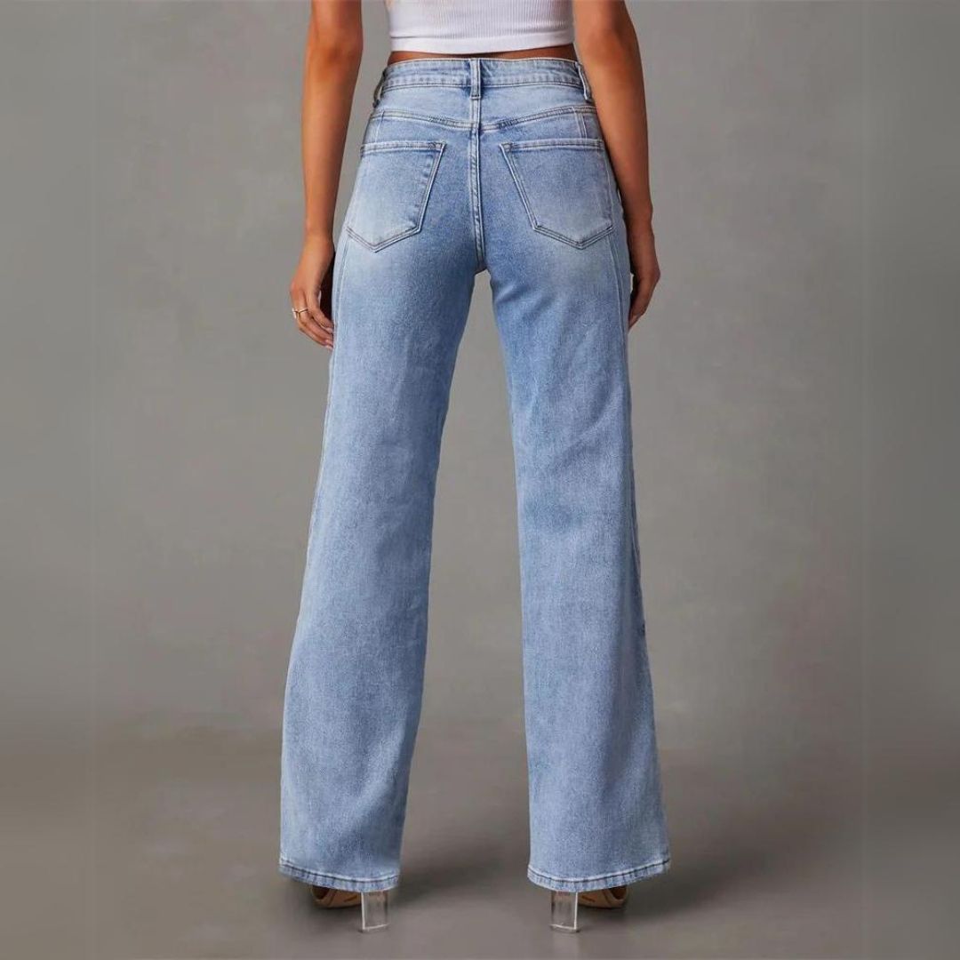 Herlene | Women's Flare Denim Style Pants | Timeless