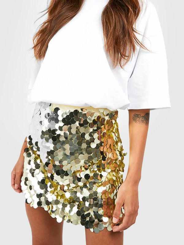 Heshan | Women's Sequins Short Skirt | Stylish