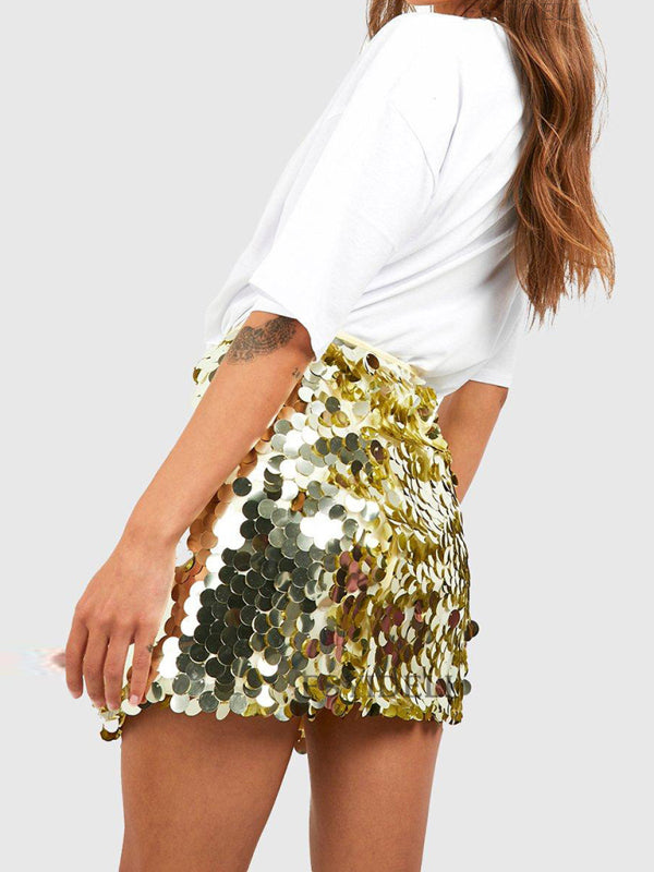 Heshan | Women's Sequins Short Skirt | Stylish