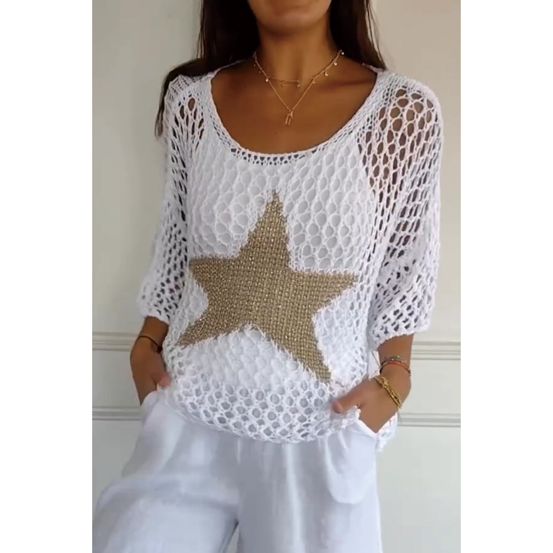 Jella| Women's Star Net Style Topper| Summer