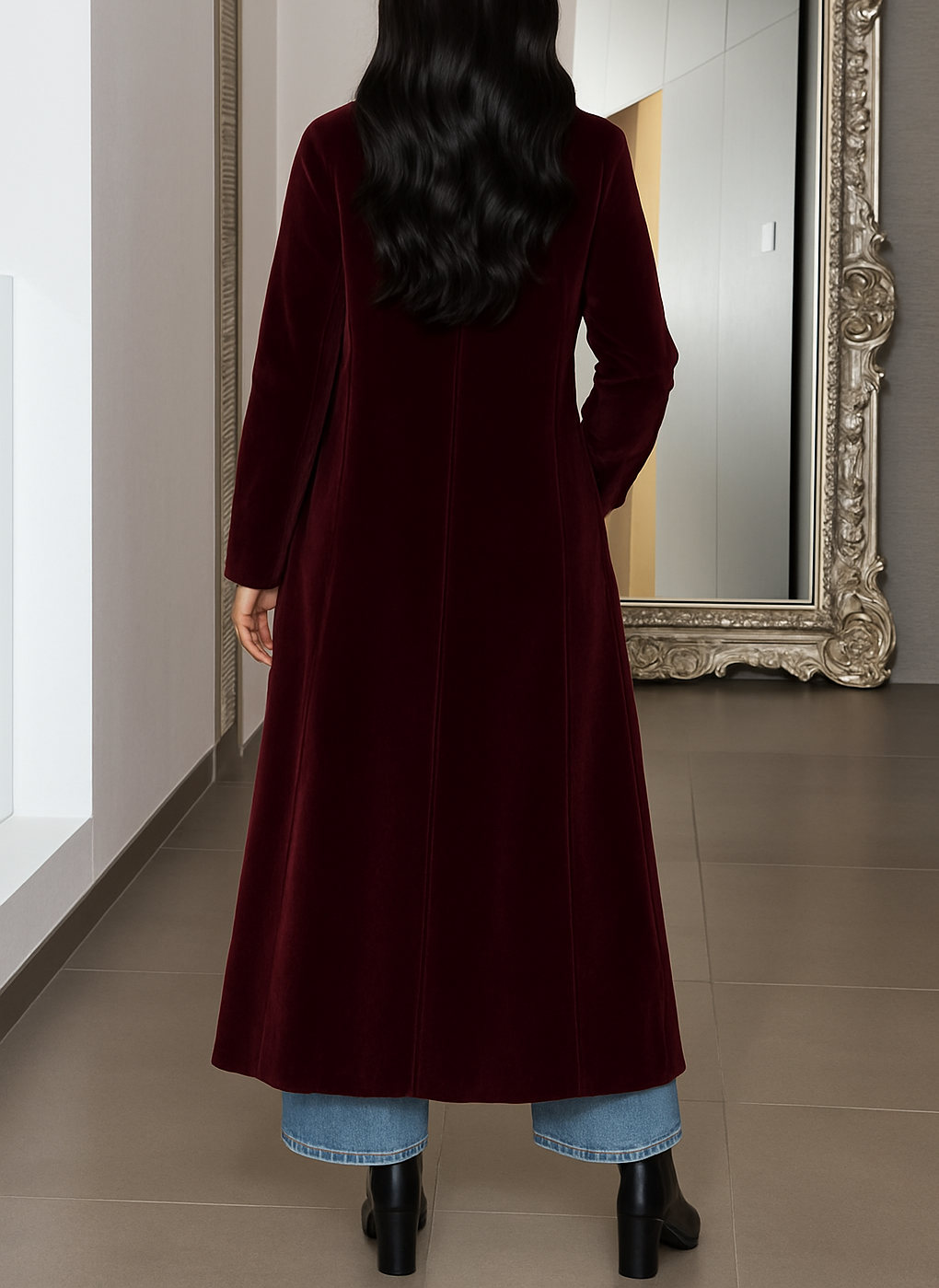 Joretta | Women’s Vintage Lapel Pocket Coat | Colorblock & Relaxed