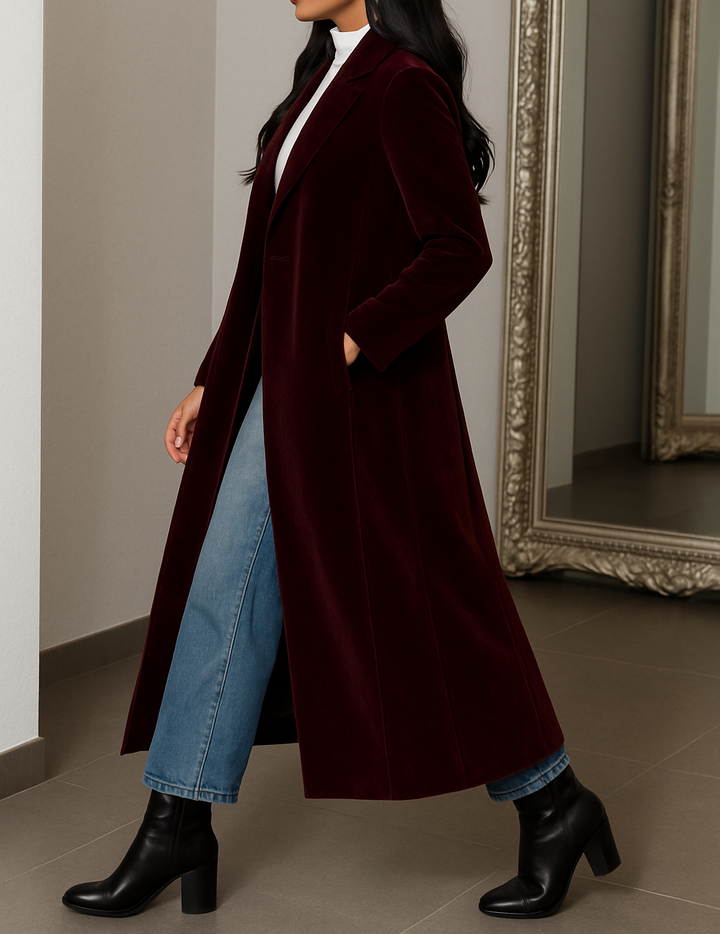 Joretta | Women’s Vintage Lapel Pocket Coat | Colorblock & Relaxed