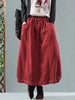 Lishan | Women’s Calf-Length Corduroy Skirt | High Waist