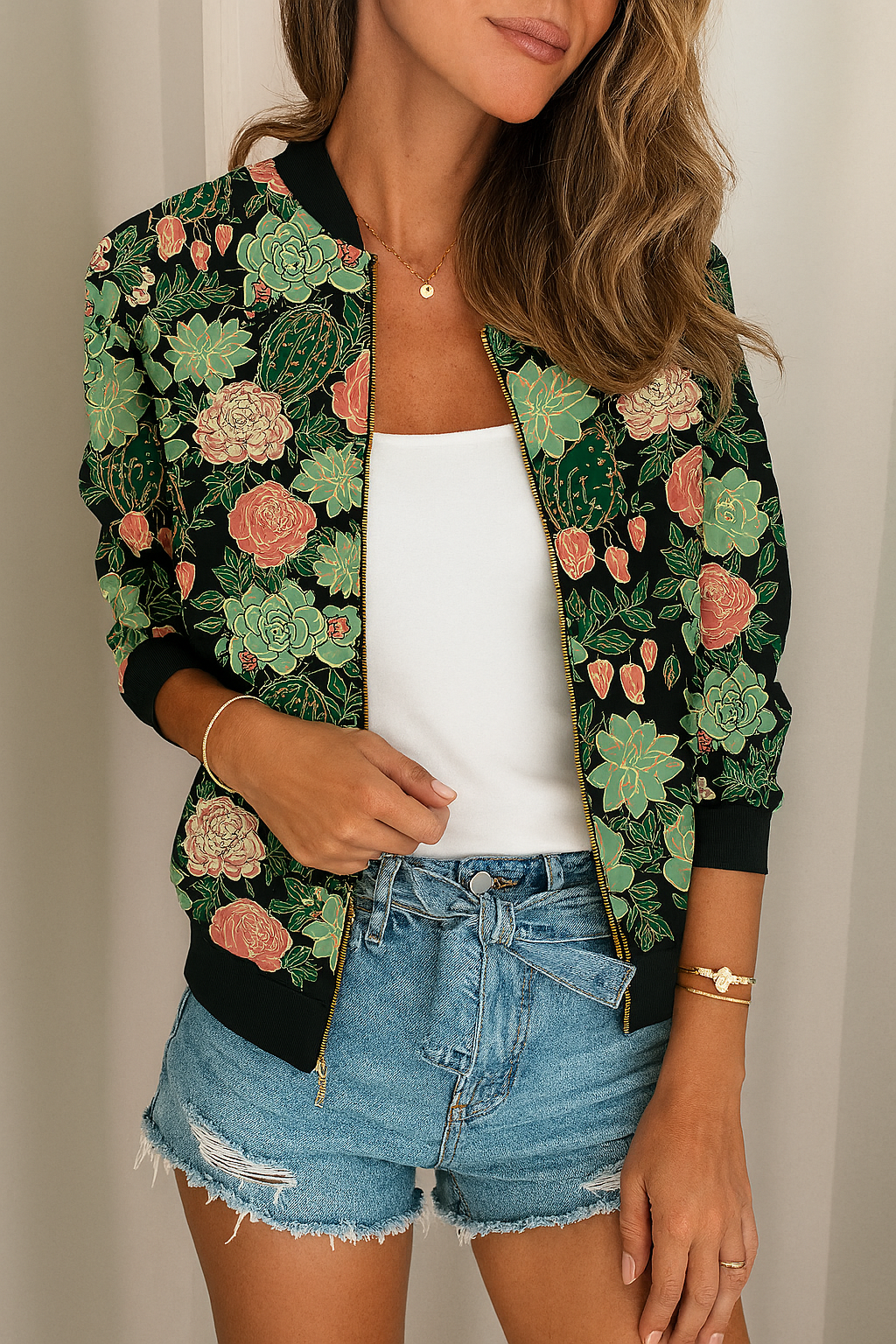Lizanda | Women’s Vintage Floral Print Jacket | Autumn Fit & Feminine Touch