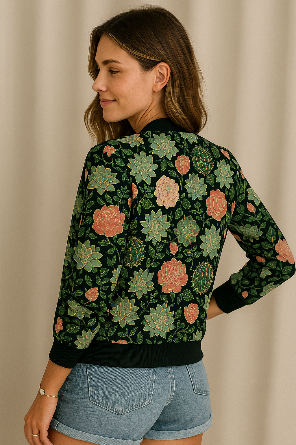Lizanda | Women’s Vintage Floral Print Jacket | Autumn Fit & Feminine Touch