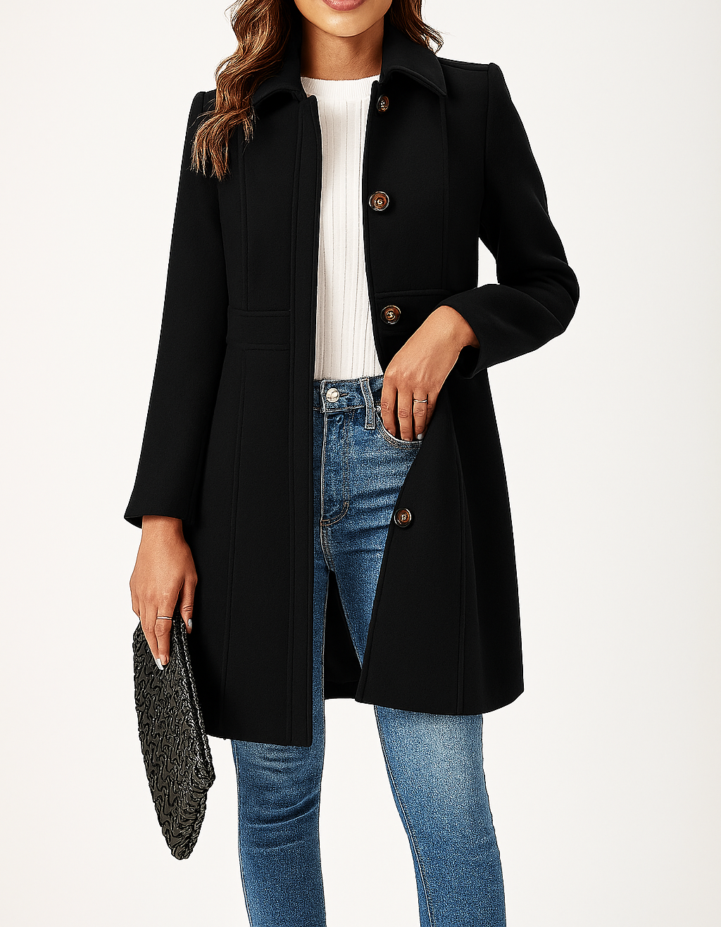 Lunari | Women's Peter Pan Collar Single-Breasted Winter Coat