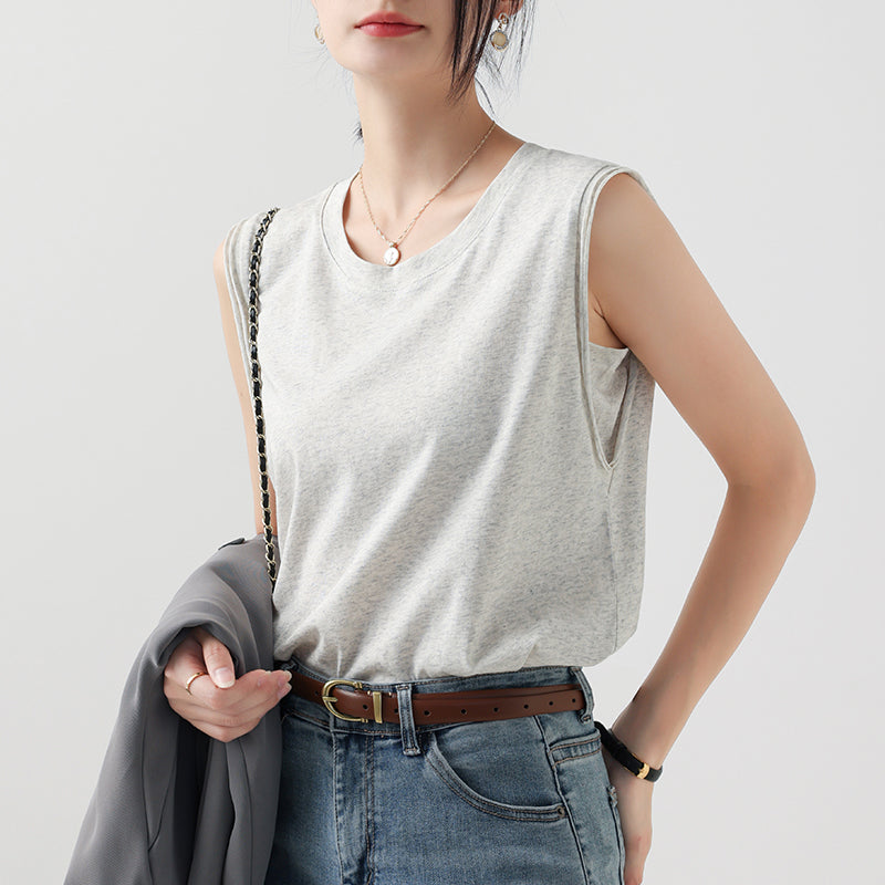 Lynnie | Women's Simple V-Neck Slub Tank| Relaxed