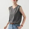 Lynnie | Women's Simple V-Neck Slub Tank| Relaxed