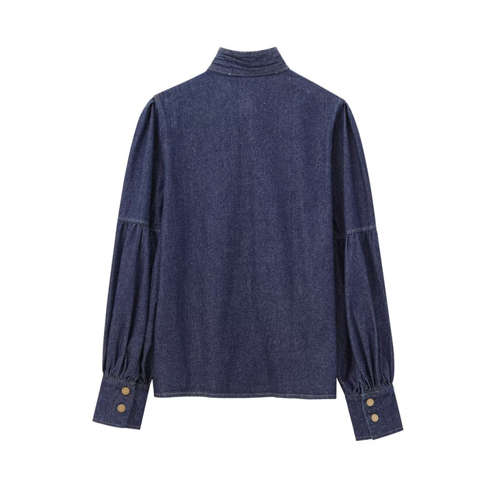Maja | Women's Stylish Puff Sleeves Top | Denim Style