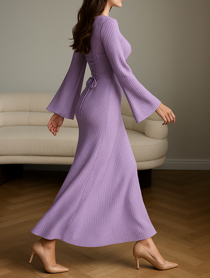 Odess | Women's Plain Elegant Maxi Dress | Long Sleeves