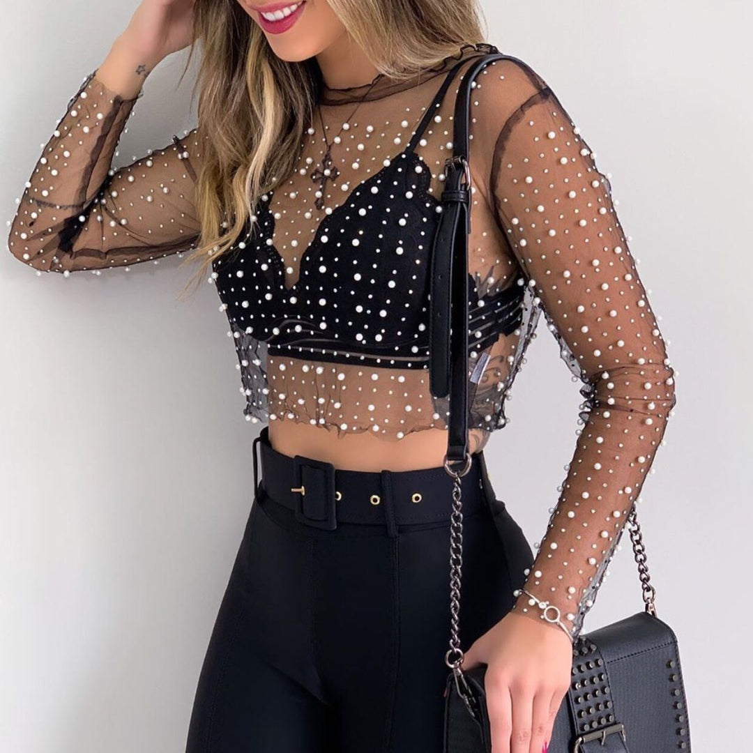 Perlina | Women’s Glamorous & Embellished Rhinestone  Shirt | Chic