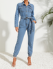 Ryndra | Women’s Wide-Leg & Waist-Defining Denim Style Jumpsuit