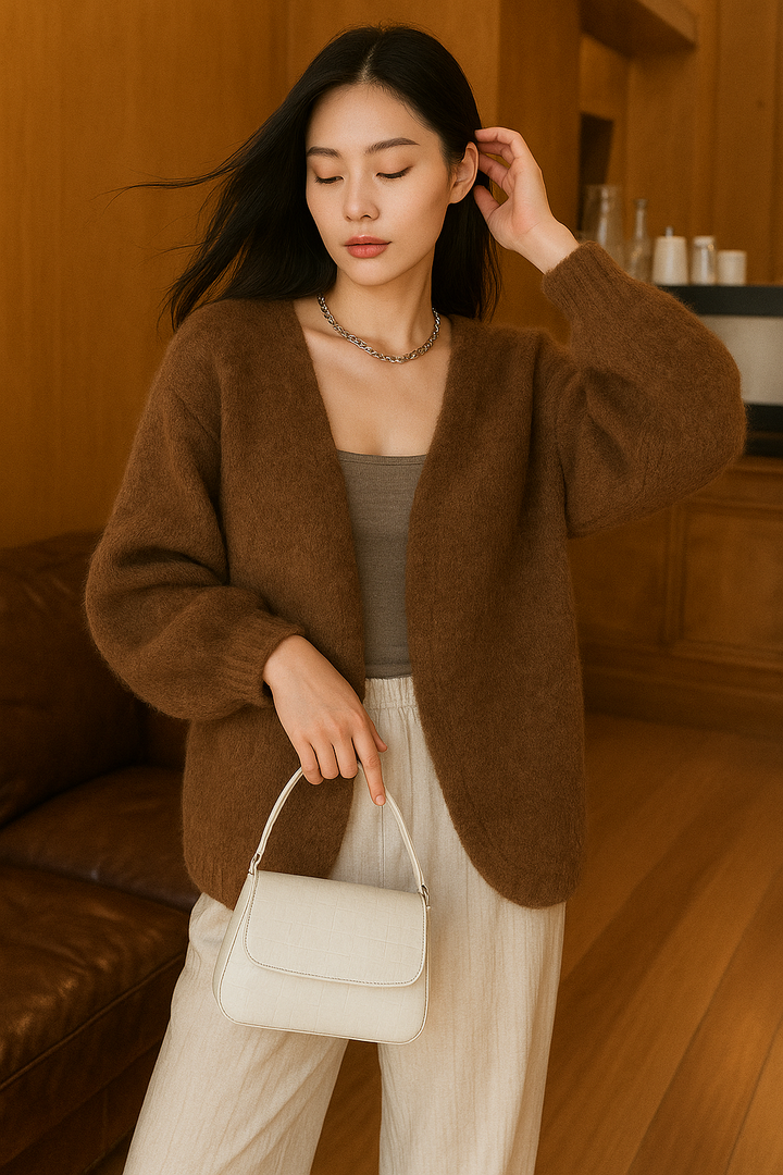 Selira | Women’s Effortless Layering Knit Cardigan | Balloon Sleeves