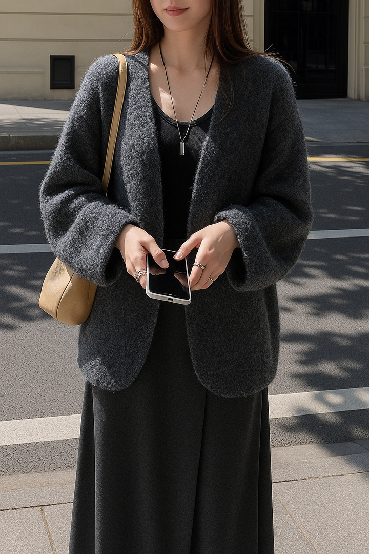 Selira | Women’s Effortless Layering Knit Cardigan | Balloon Sleeves