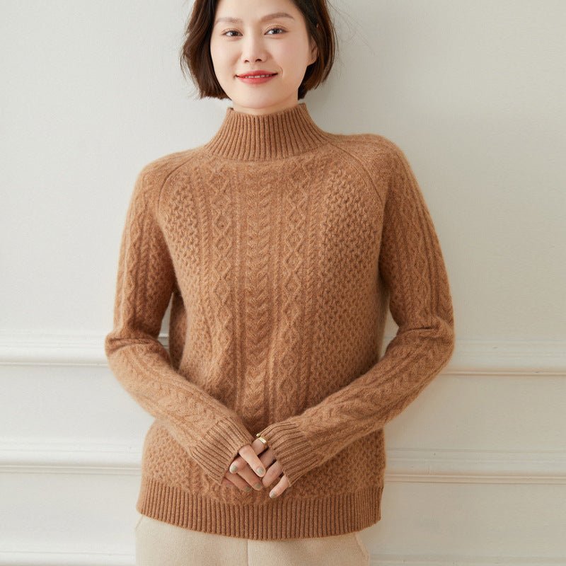 Ysmara | Women’s Cable Knit Turtleneck Sweater | Textured Style & Layered Feel