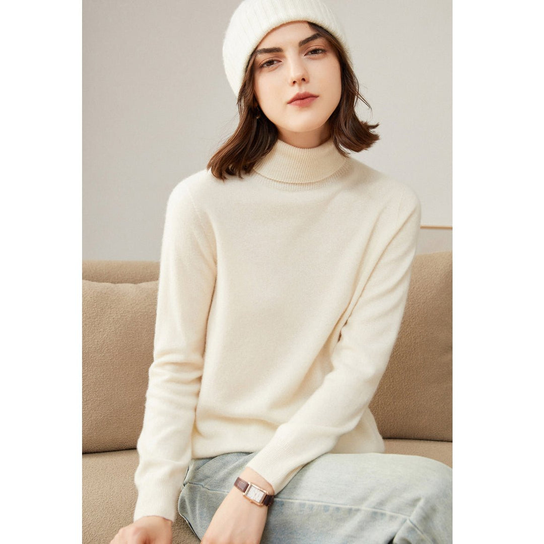 Shiran | Women’s Longline Pullover Sweater | Turtleneck Fit & Easy Layering