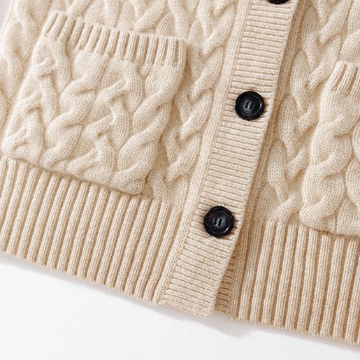 Catrionna | Women’s Button-Up Mock Neck Cardigan | Pocket Detail & Textured Look