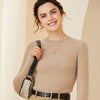 Junessa | Women’s Rib-Knit Sweater Blouse | Crew Neck & Fitted Shape