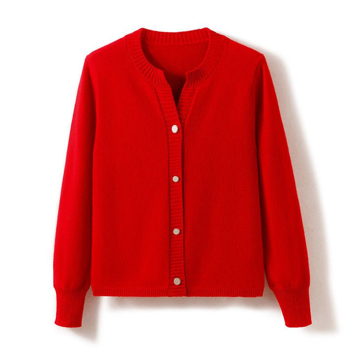 Solarae | Women’s Button-Up Front Crew Neck Cardigan | Casual Feel