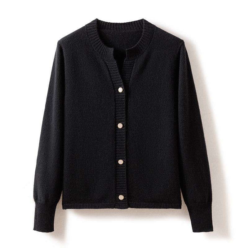 Solarae | Women’s Button-Up Front Crew Neck Cardigan | Casual Feel