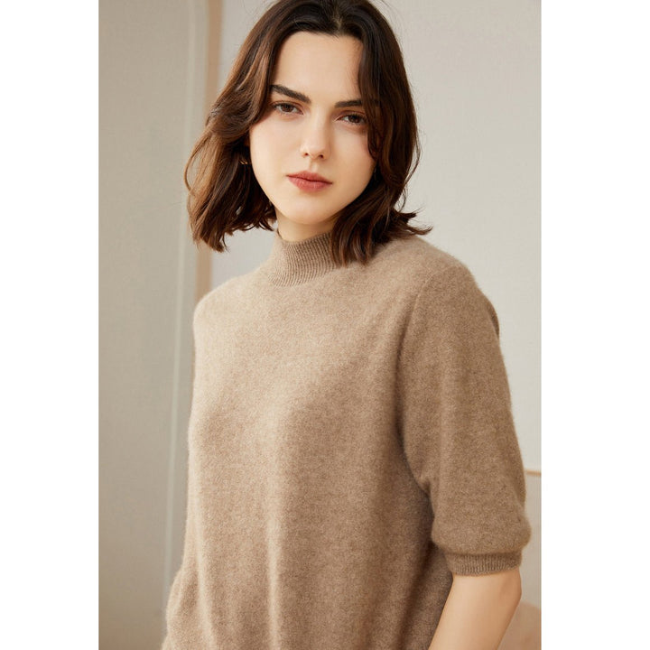 Norwyn | Women’s Mock Neck Sweater | Half Sleeve & Sleek Drape